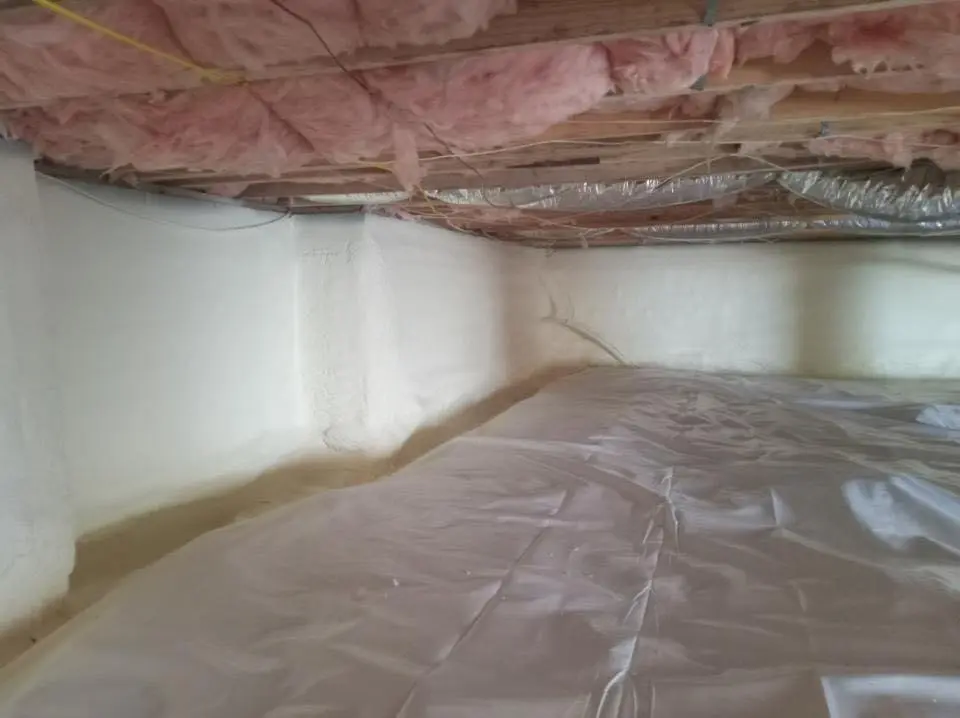 Crawl space encapsulation with closed-cell spray foam for Attic Insulation in Fort Irwin